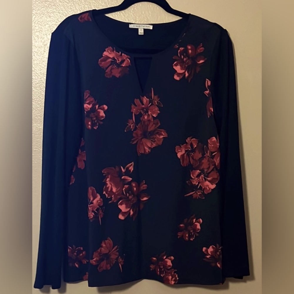 Stitch fix 41 Hawthorn - floral mixed material top